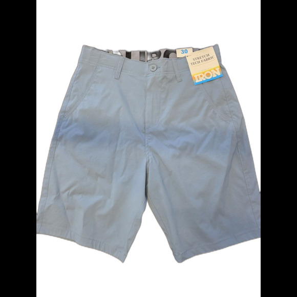NWT Iron Co Mens Shorts Size 30 Stretch Tech Fabric Gulp Blue NEW Casual - Picture 1 of 7
